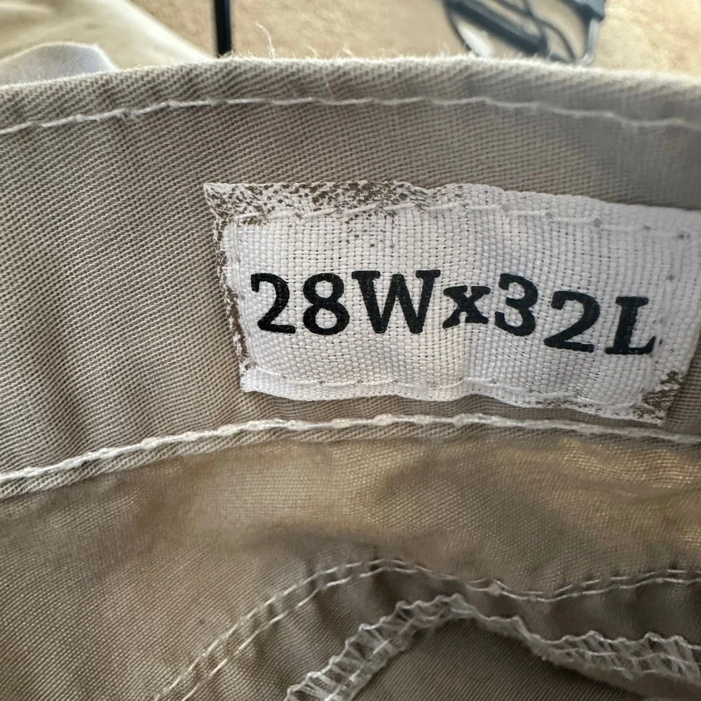 BKE Casuals Tyler Straight Leg Khaki Pants Mens 28x32 Tan Contrast Stitch Cotton
